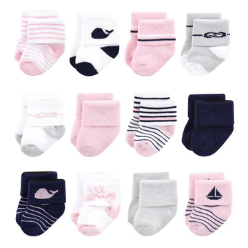 Luvable Friends Unisex Baby Newborn And Baby Terry Socks, Sailboat, 6-12 Months