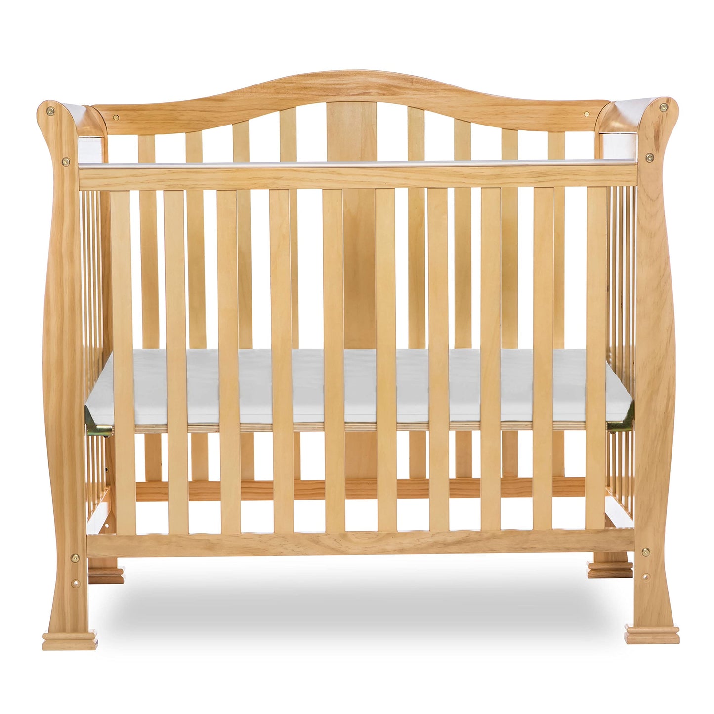 Dream On Me Addison 4-in-1 Convertible Mini Crib in Natural, Greenguard Gold Certified, Non-Toxic Finishes, Built of New Zealand