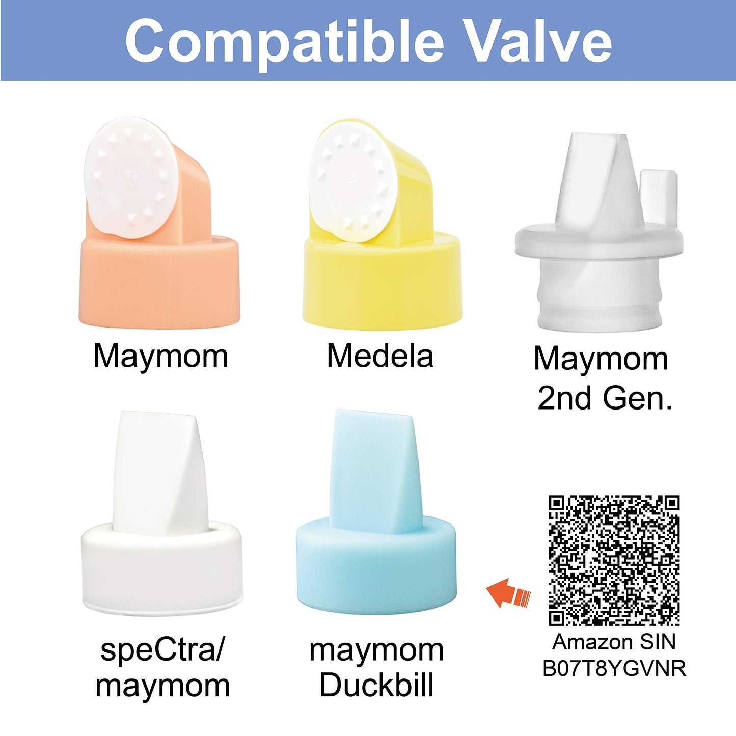 Maymom Pump Parts Work With Spectra S2 Spectra S1, 24Mm Flange Valve Tube Bottle Backflow Protector, Not Original Spectra S2 Acc
