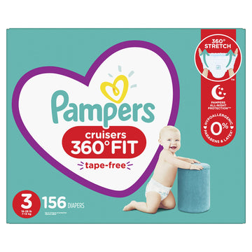 Pampers Pull On Diapers Size 3 - Cruisers 360 Fit Disposable Baby Diapers With Stretchy Waistband, 156Count One Month Supply