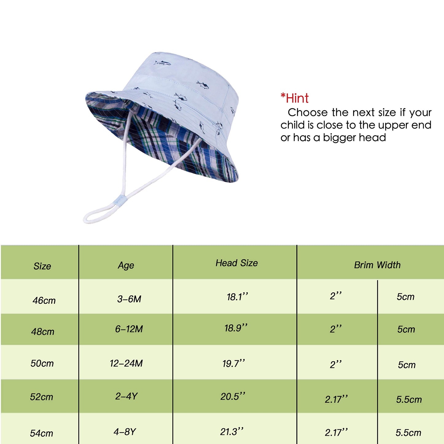 Langzhen Sun Protection Hat For Kids Toddler Boys Girls Wide Brim Summer Outdoor Hat Cotton Baby Bucket Hat With Chin Strap (Lig