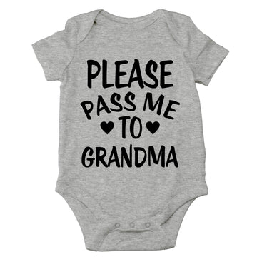 Cbtwear Please Pass Me To Grandma Baby Bodysuit Funny Infant Outfit Cute Newborn Clothes Unisex Romper (6 Months, Heather Grey)