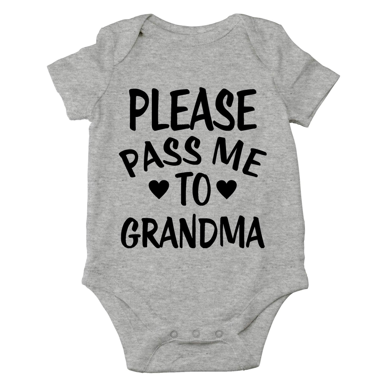 Cbtwear Please Pass Me To Grandma Baby Bodysuit Funny Infant Outfit Cute Newborn Clothes Unisex Romper (12 Months, Heather Grey)