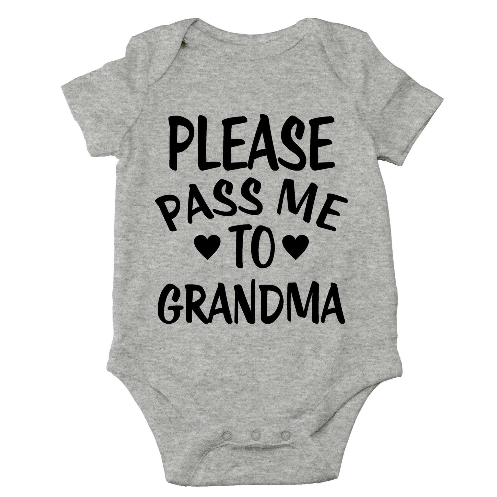 Cbtwear Please Pass Me To Grandma Baby Bodysuit Funny Infant Outfit Cute Newborn Clothes Unisex Romper (12 Months, Heather Grey)