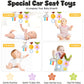 Stuffed Christmas Spiral Baby Car Seat Toys, Best Newborn Shower Gifts, Soft Infant Essentials Must Have Hanging Toys (Vibrant N