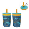 Zak Designs Kelso 15 Oz Tumbler Set, (Underwater) Non-Bpa Leak-Proof Screw-On Lid With Straw Made Of Durable Plastic And Silicon