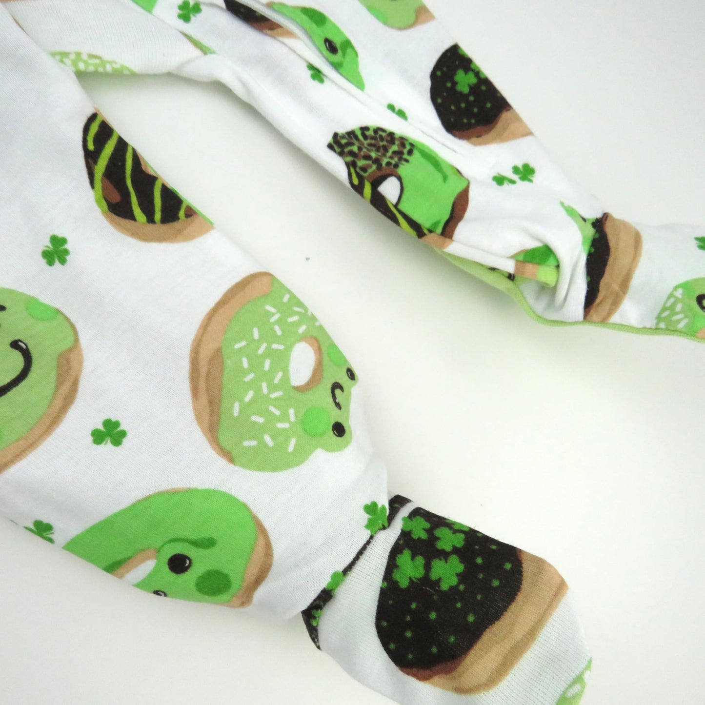 Honestbaby Baby Celebration Sleep & Play Footed One-Piece Pajama Sleeper 100% Organic Cotton, Shamrock Sprinkles