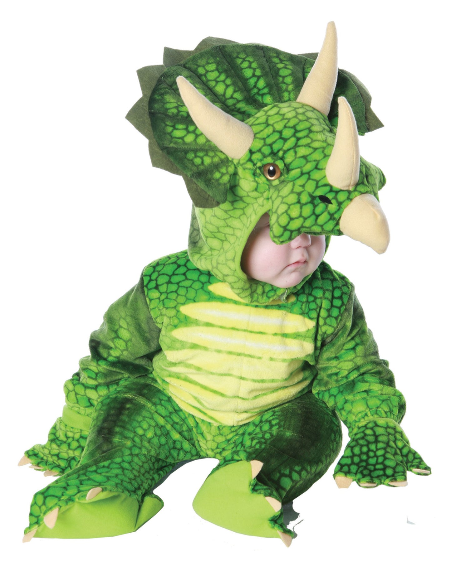 Underwraps Costumes Baby'S Triceratops Costume Jumpsuit, Green, Medium (18 - 24 Months)
