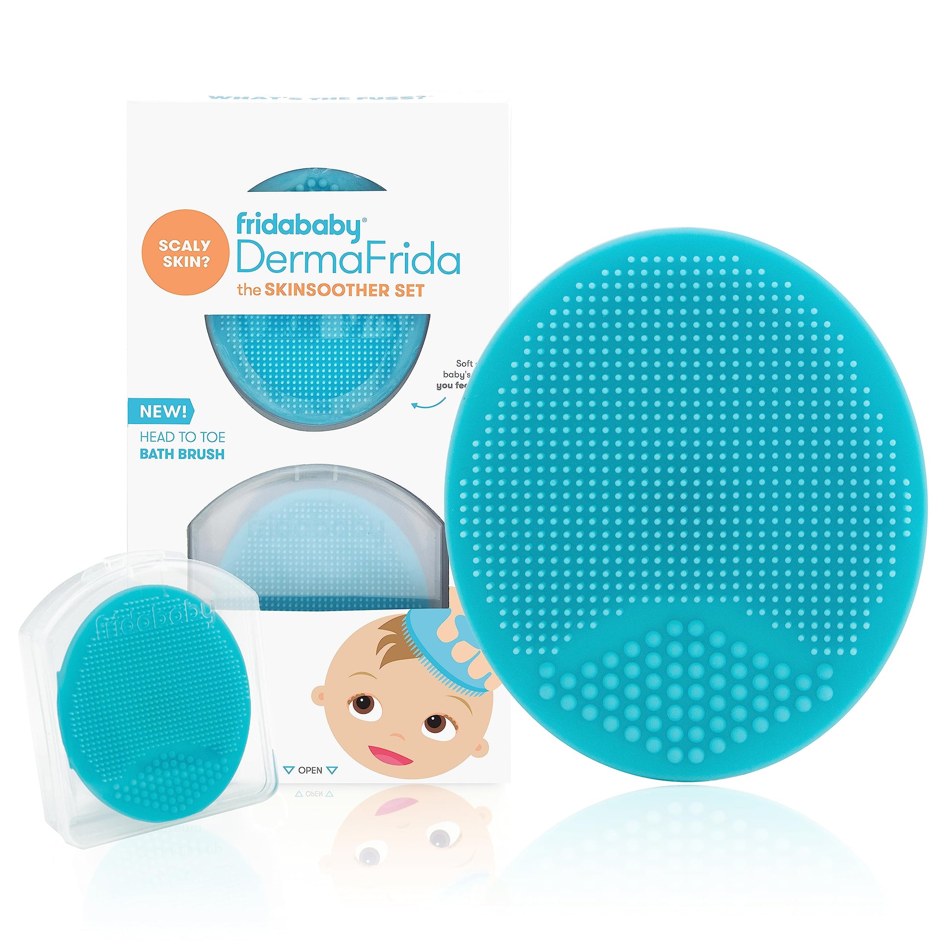 Frida Baby Dermafrida The Skinsoother Baby Bath Brush | Cradle Cap Brush For Babies, Baby Essential For Dry Skin, Cradle Cap Tre