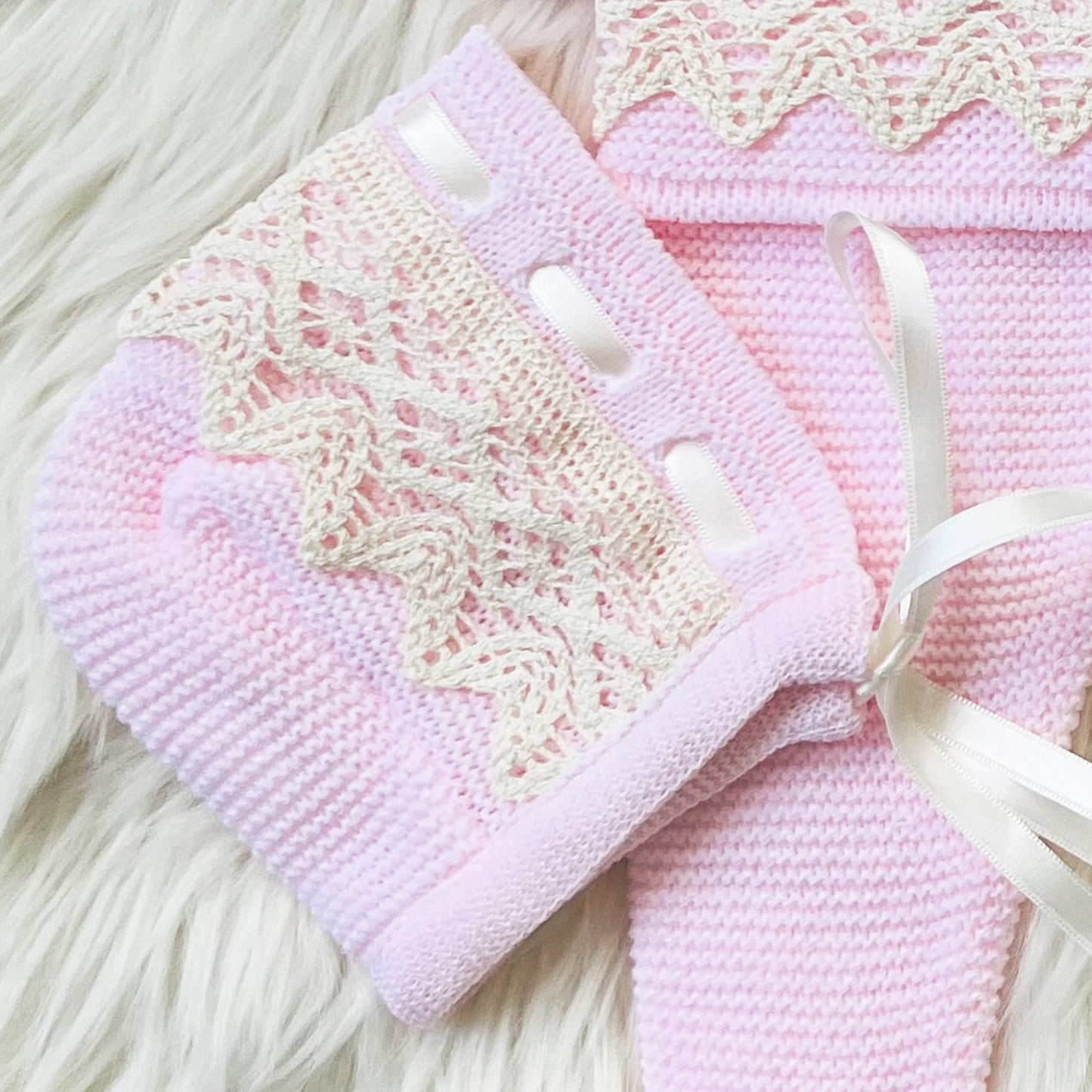Escalett Layette Newborn Baby Knitted Clothes Set, Coming Home Infant Knit Outfit For Boys And Girls (1136, Pink, Preemie)