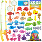 CozyBomB Magnetic Fishing Game for Kids | Bath Pool Toys Set for Water Table Learning Education Fishin for Bathtub Fun with Anim