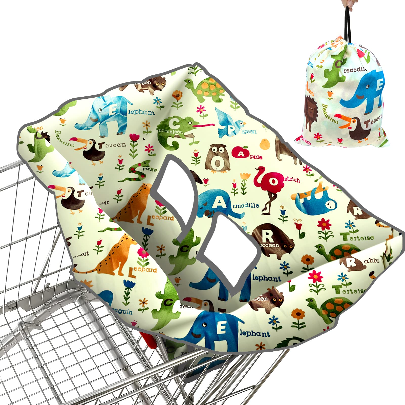 Shopping Cart Cover For Baby, High Chair Cover, Cart Cover For Babies, Kids& Toddlers, Portable 2-In-1 Design, Includes Free Car