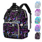 M Yescustom Custom Diaper Bag Backpack For Girls Boys Large Capacity With Pockets Purple Butterfly Personalized Baby Diaper Bags