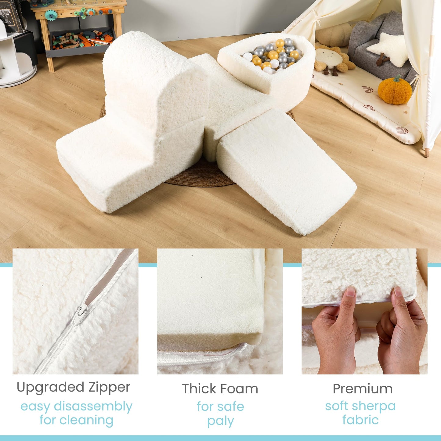 Zysmalat Foam Climbing Blocks - Climbing Toys For Toddlers 1-3 Inside - Soft Play Set For Babies - Indoor Activity Soft Playset