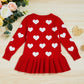Baby Girl Valentine'S Day Outfit Toddler Kids Love Long Sleeve Knit Sweater Crewneck Pullover Sweatshirt Tops Dress (Red2, 5T)