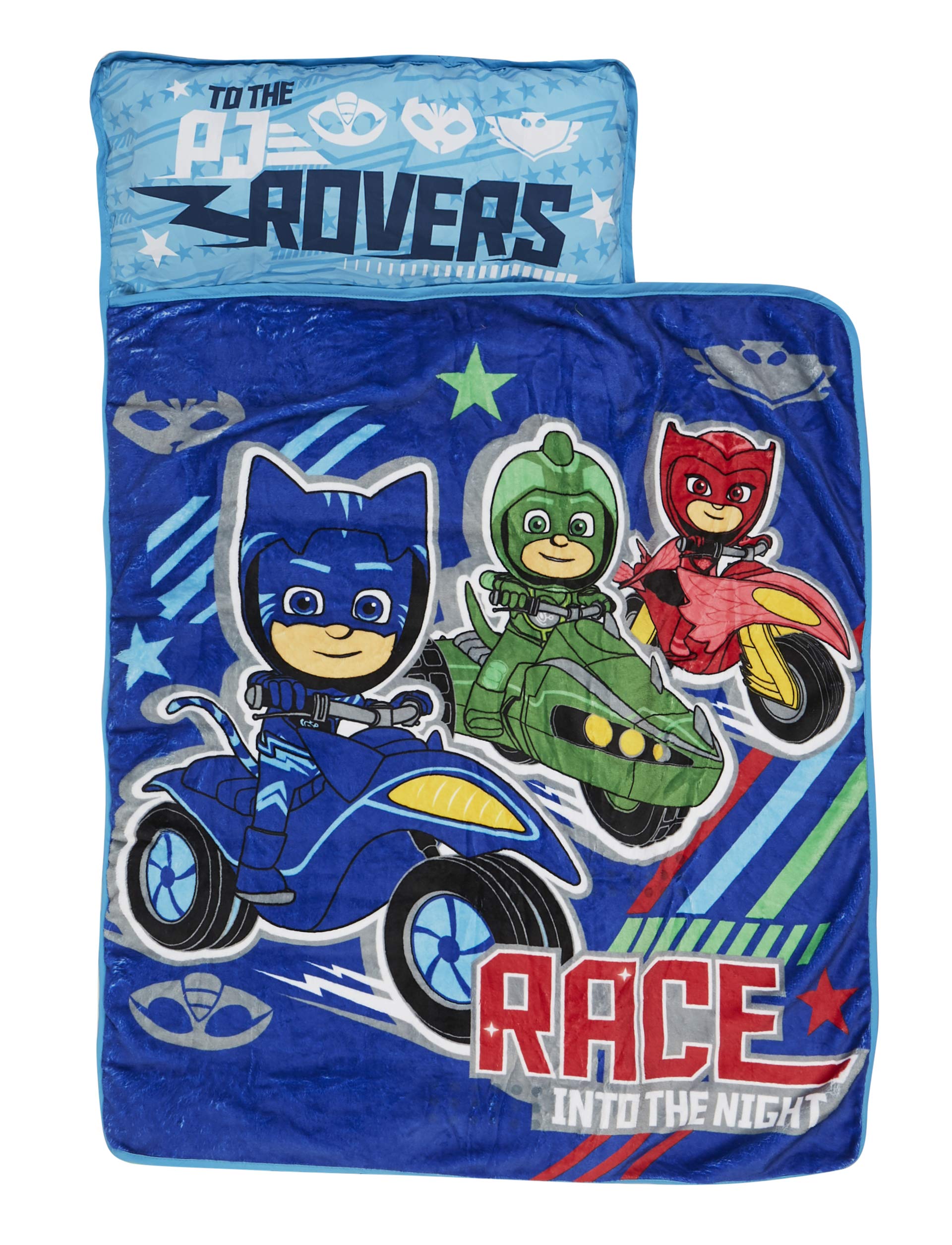 Pj Masks Race Into The Night Nap-Mat - Includes Pillow And Fleece Blanket - Great For Boys And Girls Napping At Daycare, Prescho