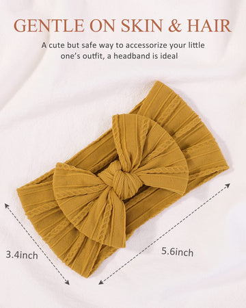 Jollybows 12Pcs Baby Girls Nylon Headband With Bow Newborn Hairbands Infant Hair Bow Elastics Handmade Hair Accessories For Todd