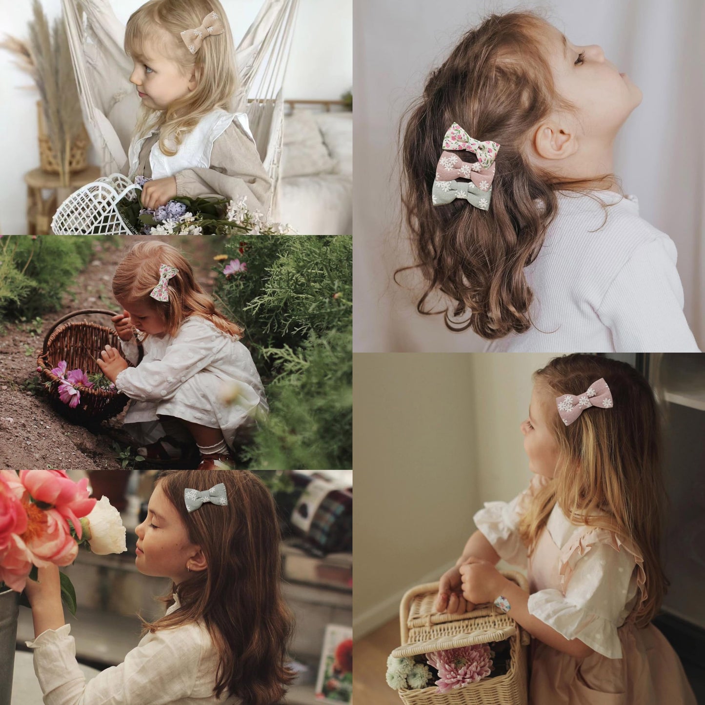 20 Pcs Hair Clips For Girls With Bows Holder Flower,2' Fully Lined Alligator Clips And Barrettes,Handmade Hair Accessories For