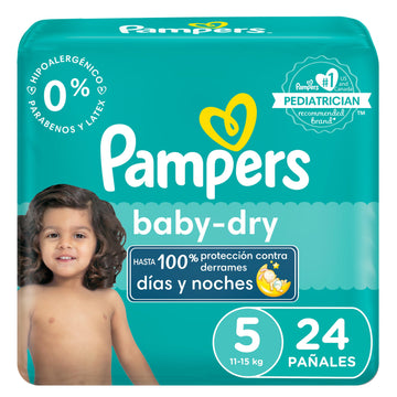Diapers Size 5, 24 Count - Pampers Baby Dry Disposable Baby Diapers, Jumbo Pack