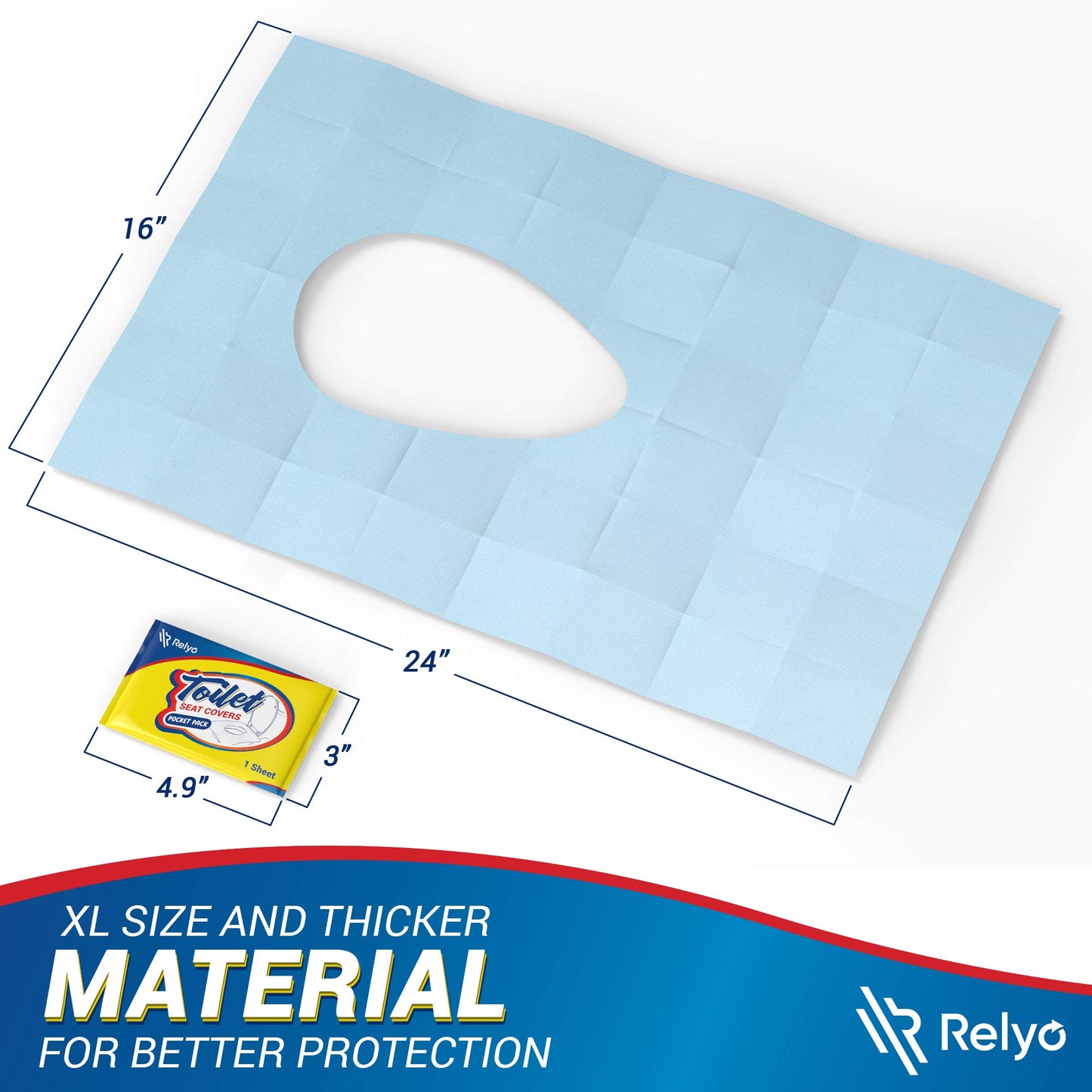 Toilet Seat Covers Disposable 100% Waterproof (20 Pack) - Xl Disposable Toilet Seat Covers For Adults And Kids Potty Training -
