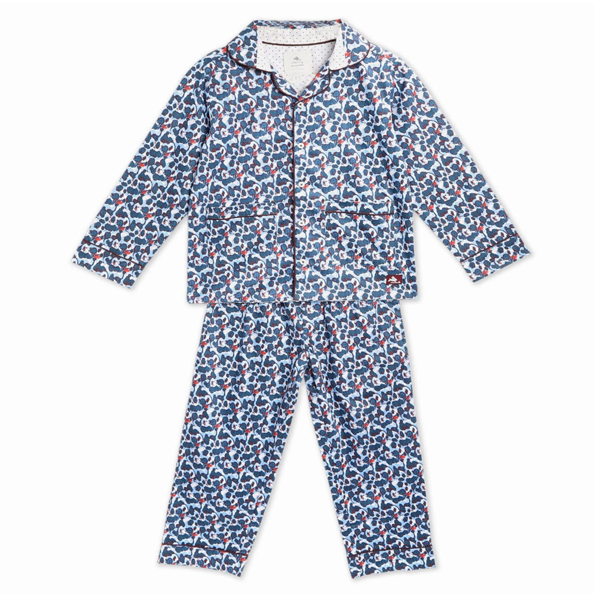 Cherry Crumble Multicolor Floral Printed 100% Cotton Full Sleeves Collar Neck Night Wear Regular Fit Summer Nightsuit for Boys a