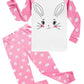 Big Girls Rabbit Easter Pajamas 100% Cotton Pijamas Pink Pjs Sleepwear For Kid 12