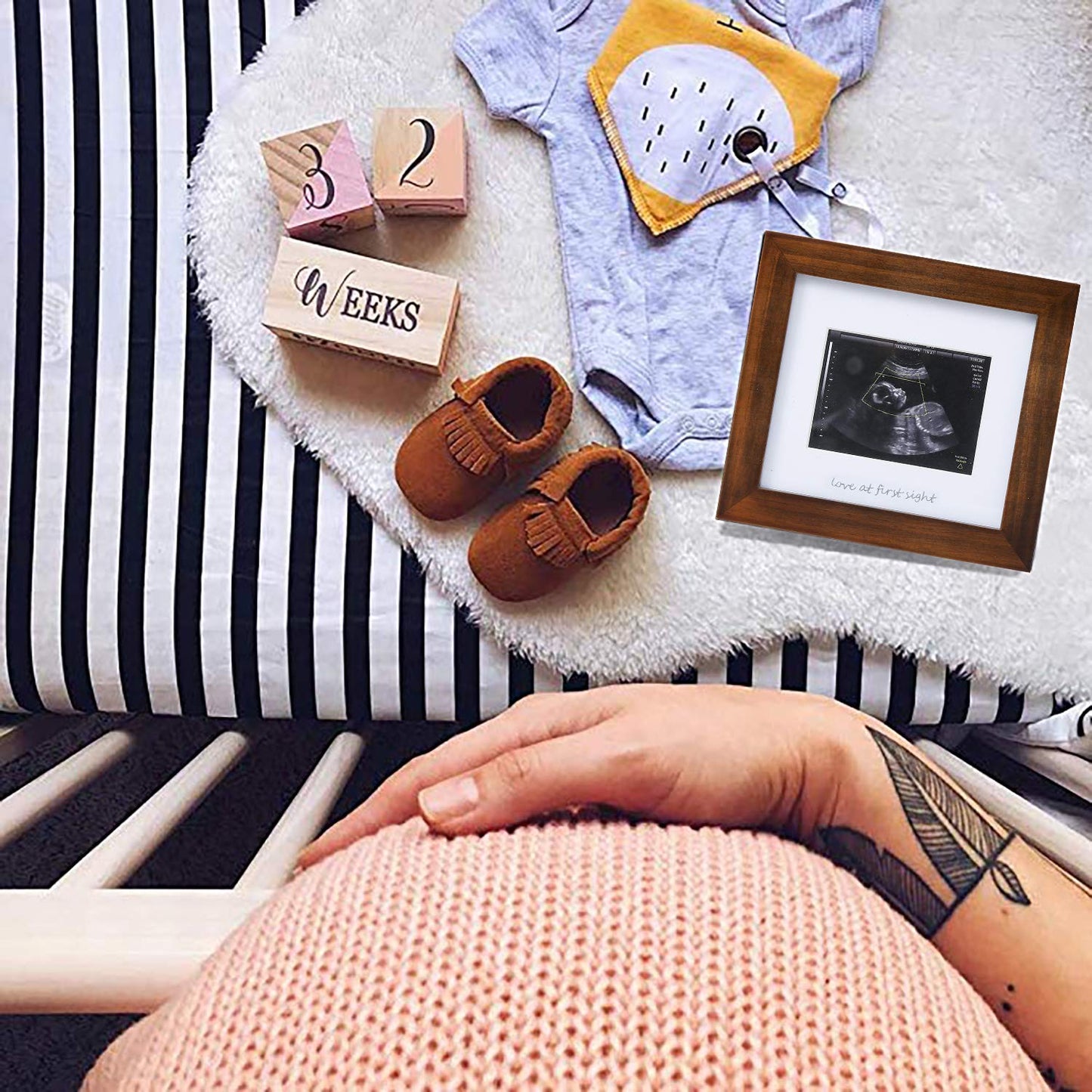 Baby Sonogram Photo Frame - 1St Ultrasound Picture Frame - Idea Gift For Expecting Parents,Baby Shower, Gender Reveal Party,Baby