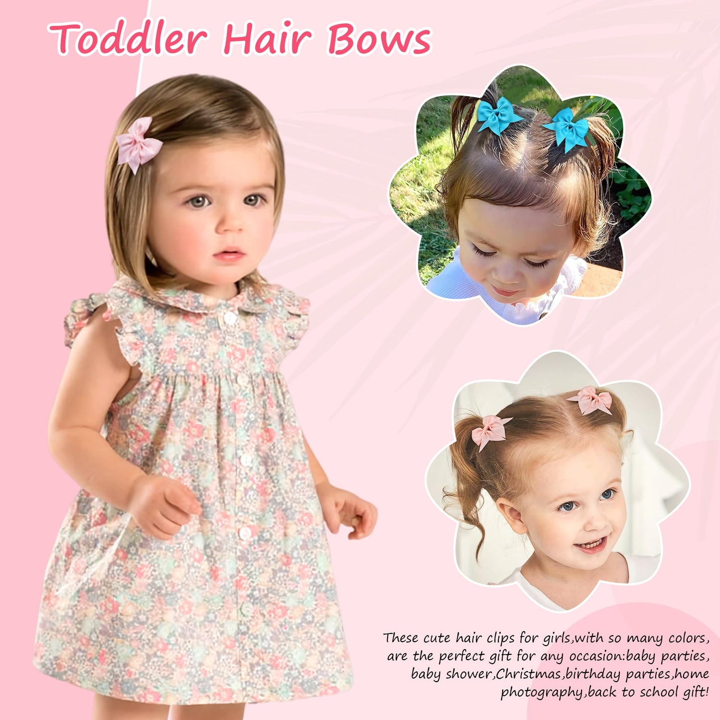 C  Llot 20Pcs 2.36 Inch Hair Bows For Girls Grosgrain Ribbon Toddler Hair Bows Alligator Clips For Baby Girls Kids Infants Back