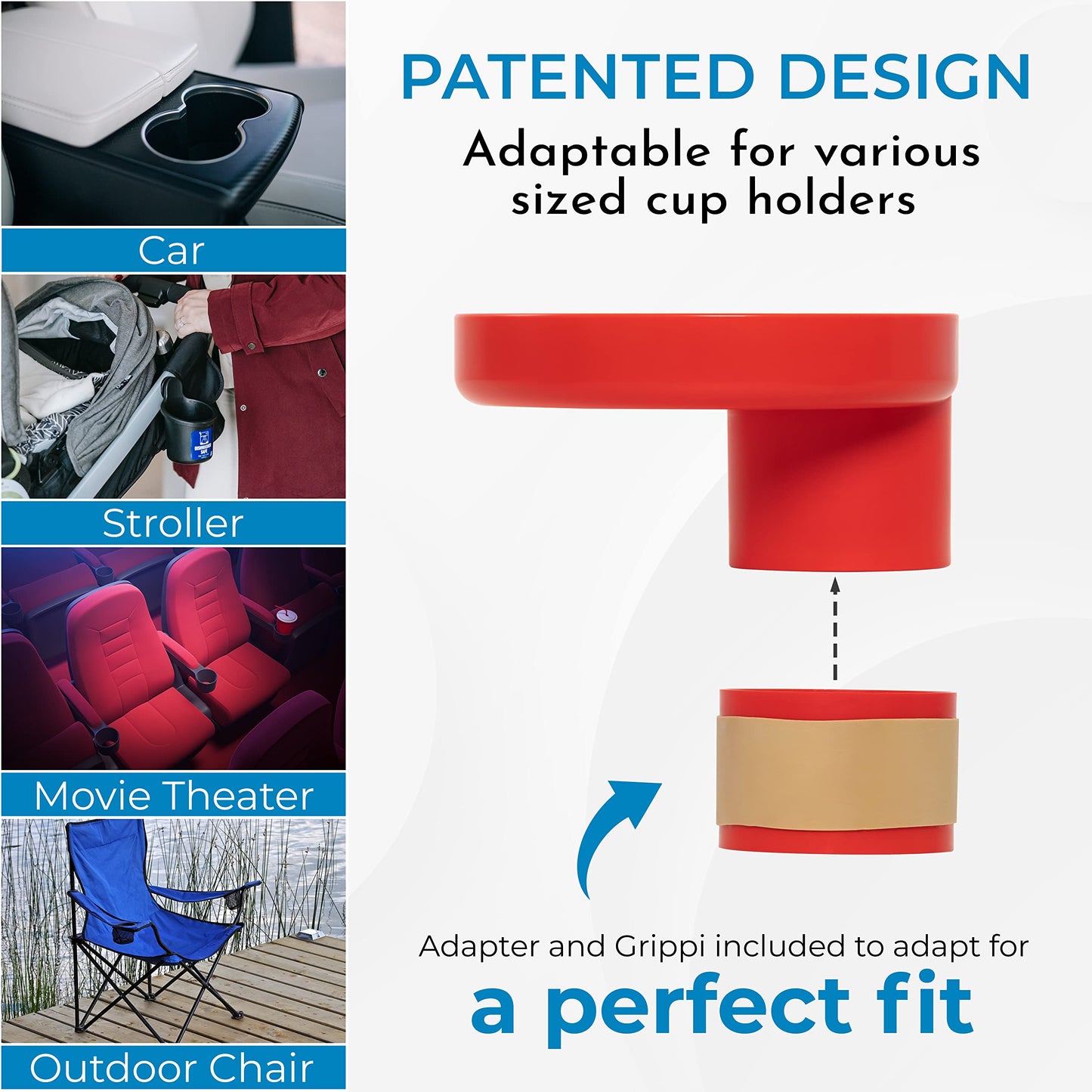 My Travel Tray Round, Usa Made. Easily Convert Your Existing Cup Holder To A Tray And Cup Holder For Use In A Car Seat, Booster,