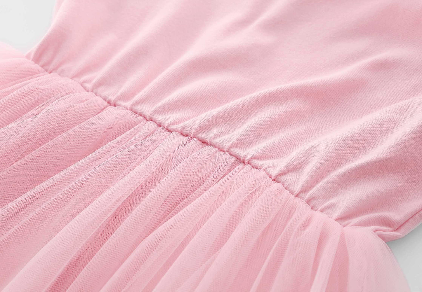 Twkioue Kids Girl Summer Ruffle Sleeve Tutu Tulle Fluffy Party Birthday Dresses 817 Pink 130