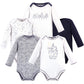 Touched By Nature Baby Organic Cotton Long-Sleeve Bodysuits, Constellation, 6-9 Months