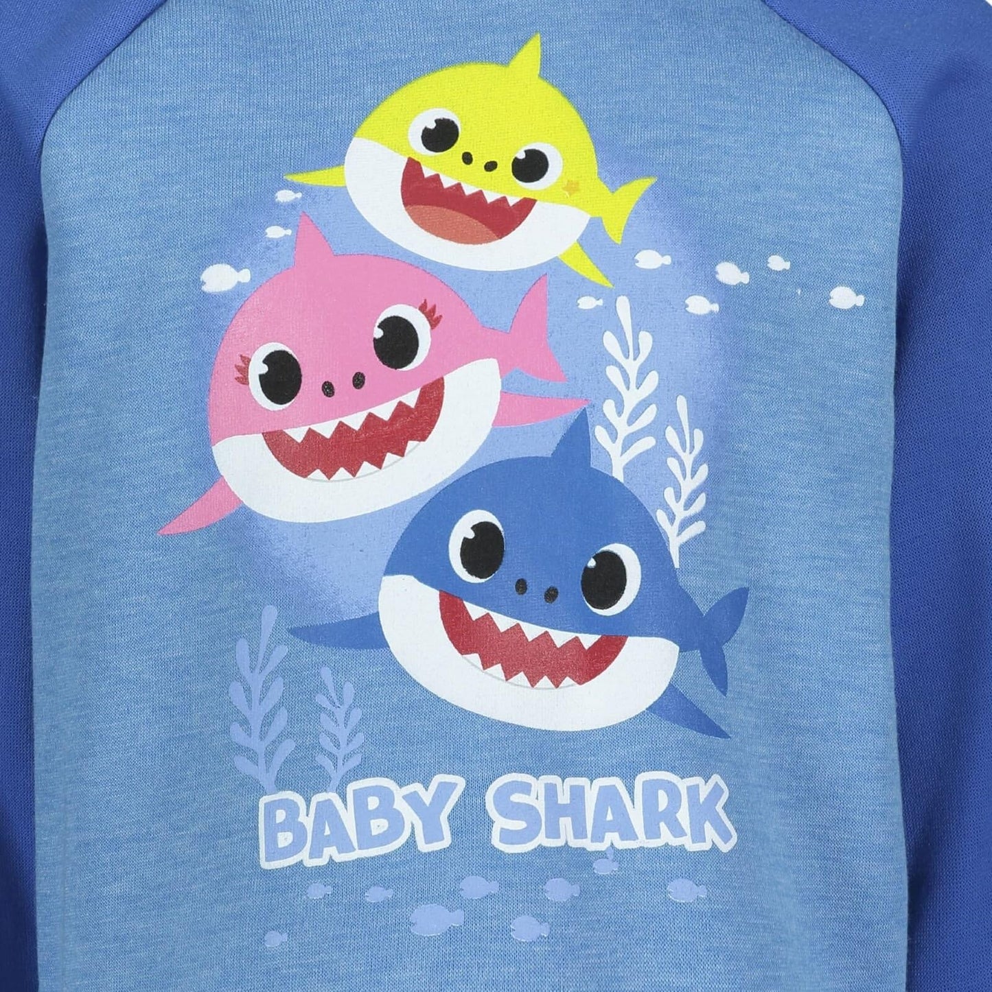 Pinkfong Baby Shark Daddy Mommy Infant Baby Boys Fleece Raglan Pullover Sweatshirt Blue 12 Months