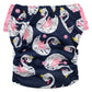 Hybrid Cloth Diaper - Reusable Training Pants, Swim Diaper, Special Needs Briefs, Fits From Baby Up To 10 Years (Size 3, Swan)