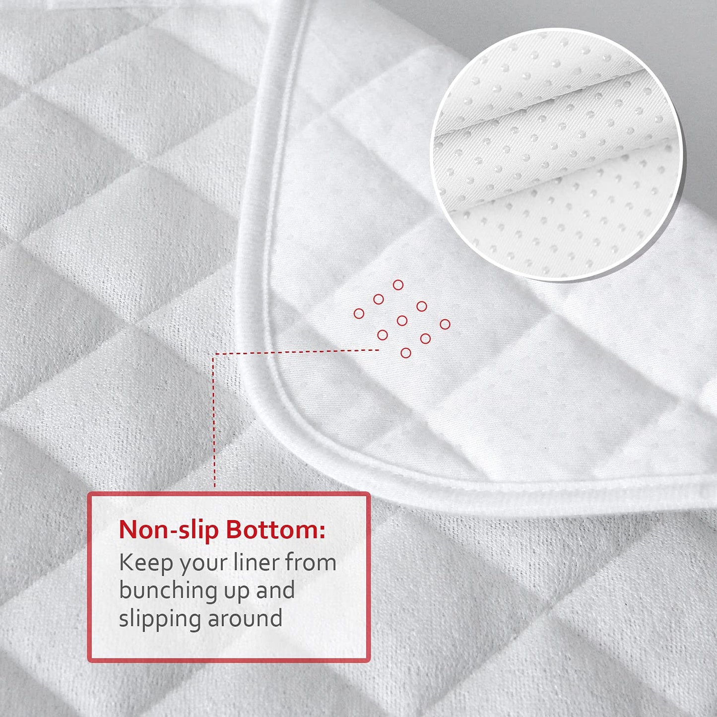 Diaper Changing Pad Liner Non-Slip, Waterproof Terry Mat, Quilted Absorbent Bassinet Liners Washable, 3 Pack 13'X 26' Reusable