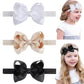 Jollybows 3 Pcs Hairband 4' Baby Girls Headbands Boutique Grosgrain Ribbon Hair Bows For Infants, Toddlers, Kids - Black White K