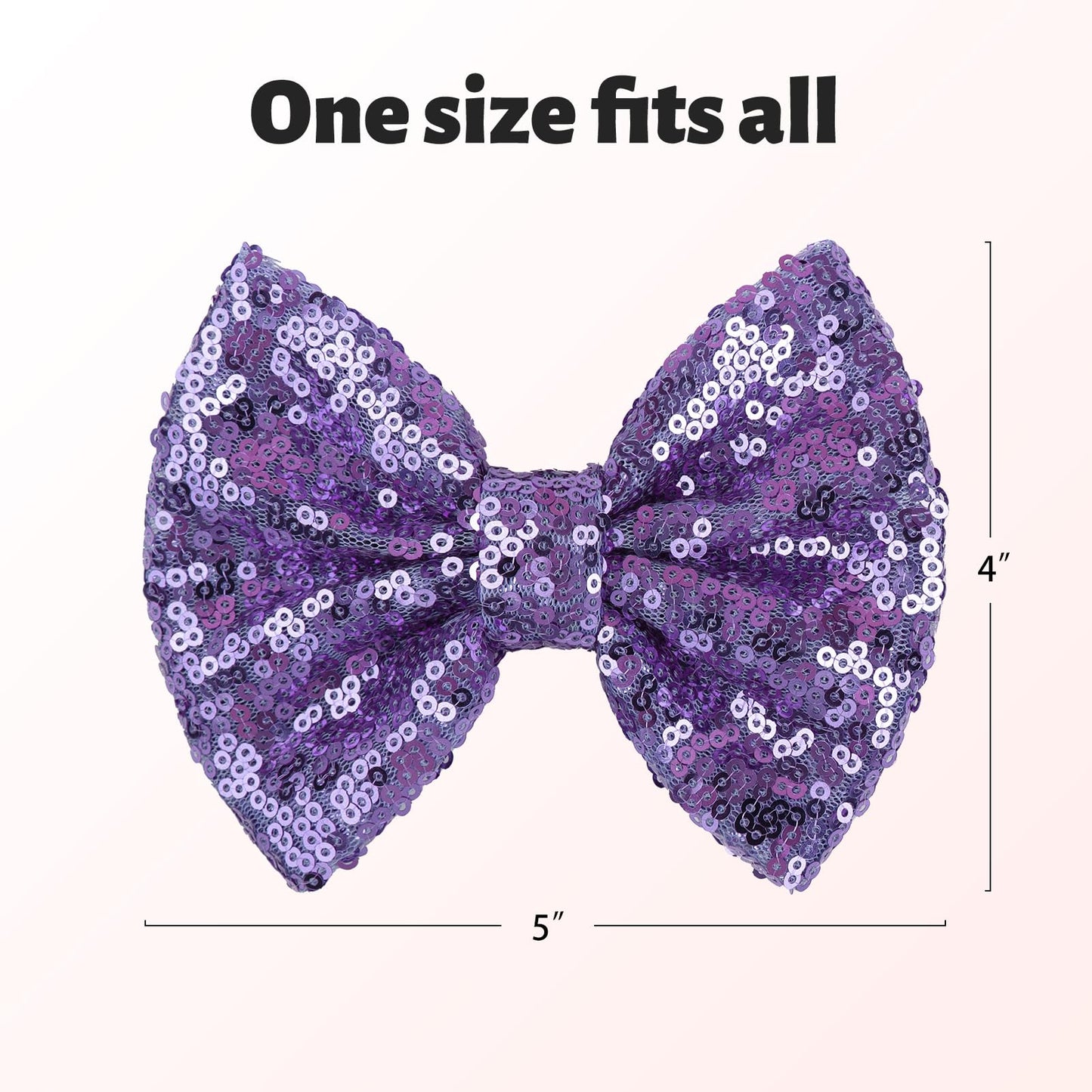 Lanmerry Hair Clip With 5 Inches Sequins Large Bow Alligator Hair Accessory For Girls, Women, Teens, Babies Gift, Deep Purple