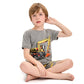 Little Boys Truck 2 Piece Pajamas Shorts 100% Cotton Sleepwear For Kids Size 4 5 T