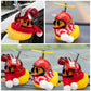 wonuu Rubber Duck Car Decorations Cute Yellow Duck Car Dashboard Ornaments with Propeller (Y-Snow Flake)