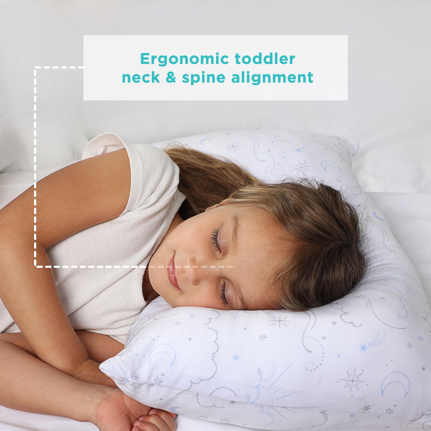 Littlehippo Toddler Pillow With Bamboo (Viscose) Pillowcase - 13X18 Hypoallergenic Toddler Pillow For Sleeping, Kids, Travel, Mi