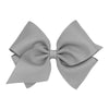 Wee Ones Girls' Classic Grosgrain Hair Bows On A Weestay No-Slip Hair Clip, Handmade, Mini King Sized Bow, Gray