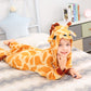 Canasour Giraffe Onesie Kids Animal Halloween Cosplay Costume For 6-8 Years Girls Unisex Outfuit One Piece Hooded Soft Pajamas P