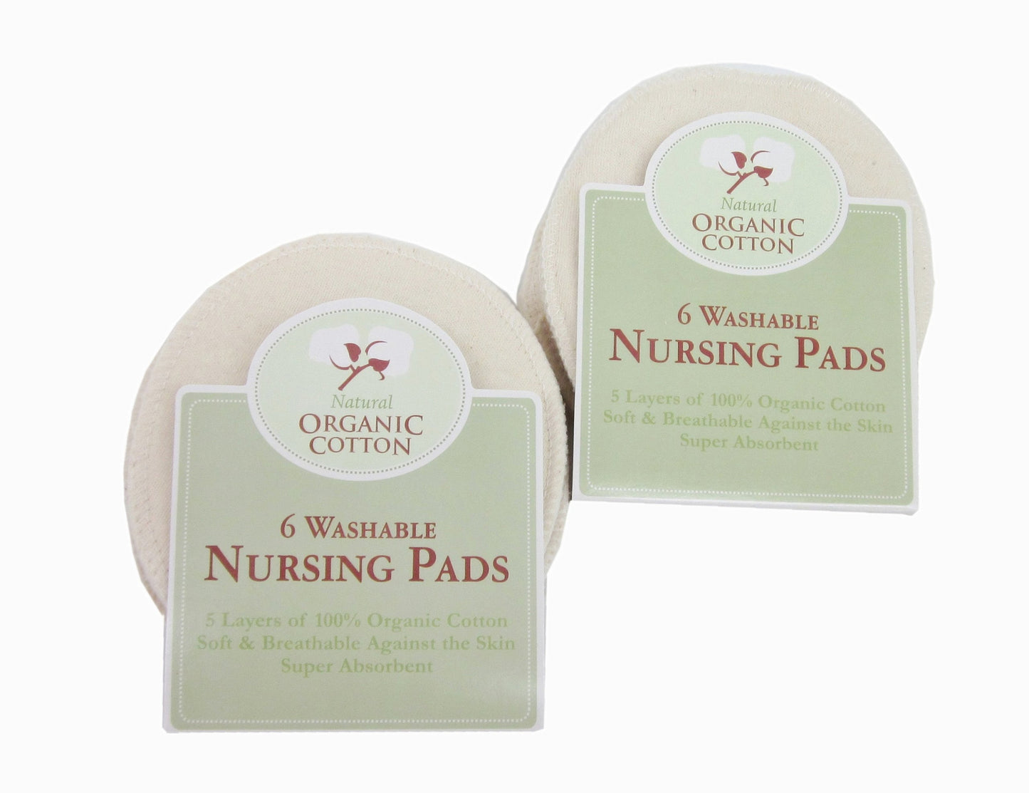 Tl Care Twin Pack Nursing Pads Made With Organic Cotton, Natural Color, 12 Count