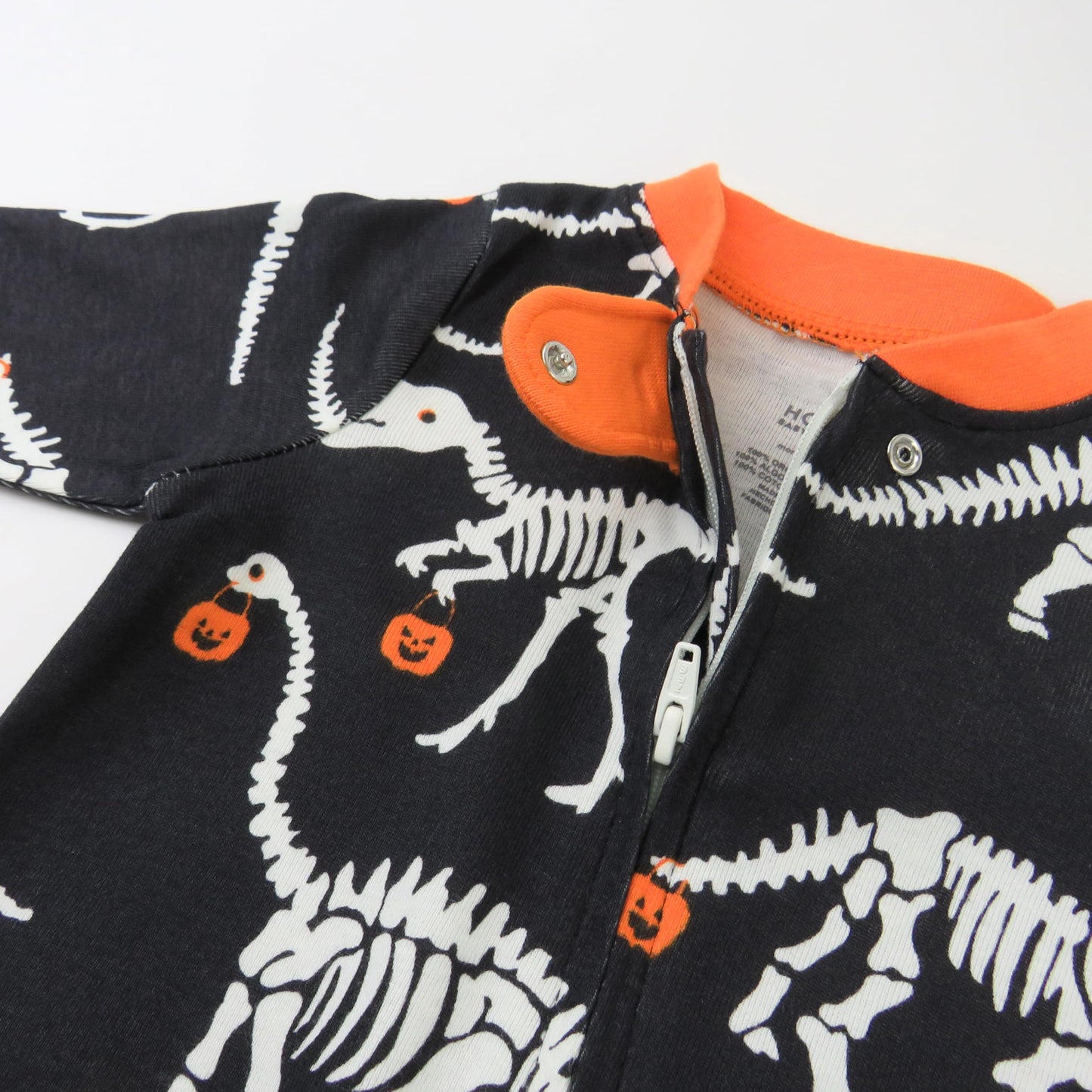 Honestbaby Baby Celebration Sleep & Play Footed One-Piece Pajama Sleeper 100% Organic Cotton, Dino Ween, 3-6 Months