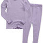 Vaenait Baby Kids Girls Long Sleeve Modal Sleepwear Pajamas 2pcs Set Shirring Purple XS