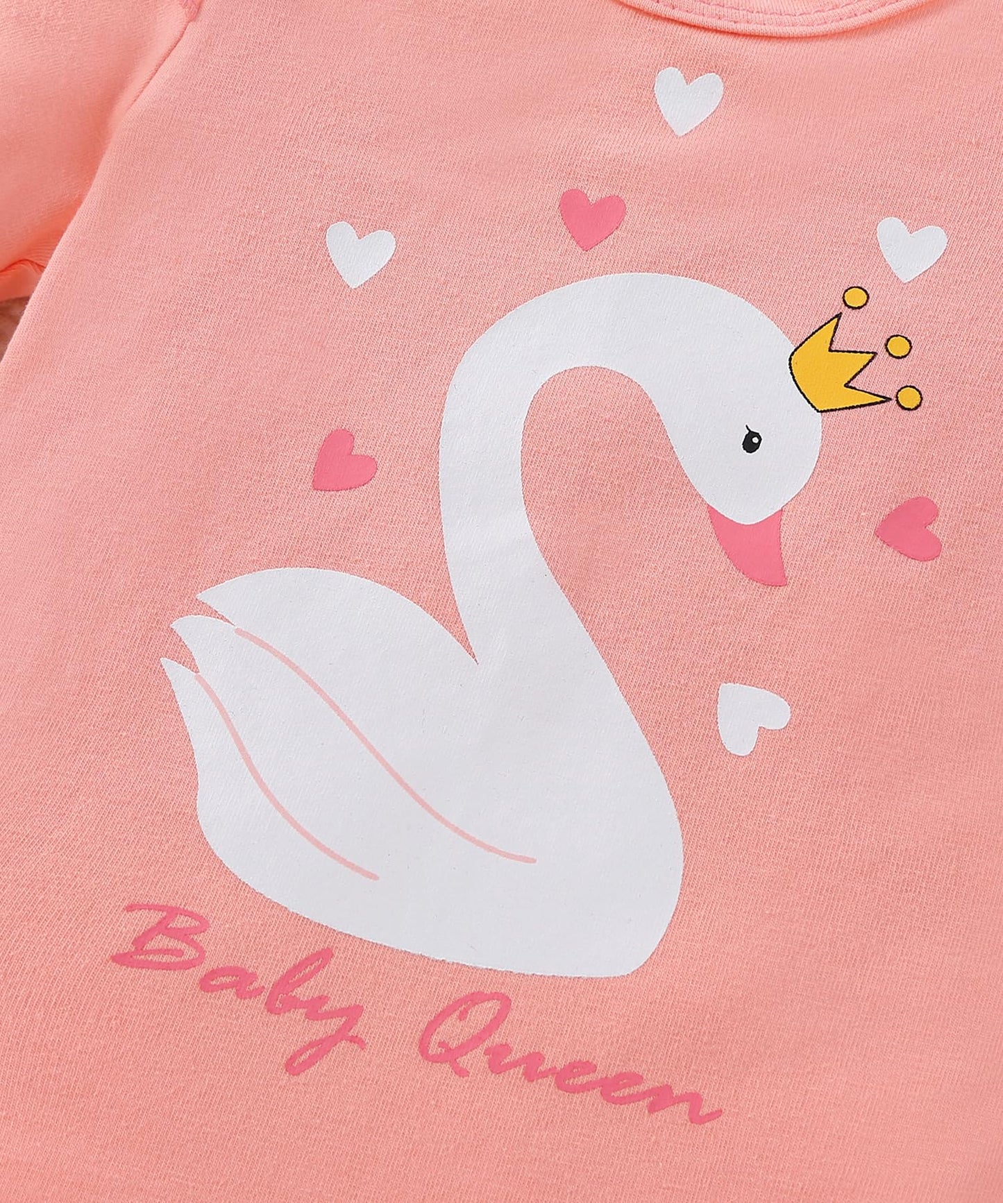 Fullfamous Baby Girl Clothes Gifts Outfits,Fall Winter Long Sleeve Romper And Pant Set Little Swan 12-18 Months