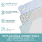 Spasilk Baby 3 Pack Soft Terry Hooded Towel Set For Newborn Boys And Girls Blue Dino, 26X30 Inch, (301-008)