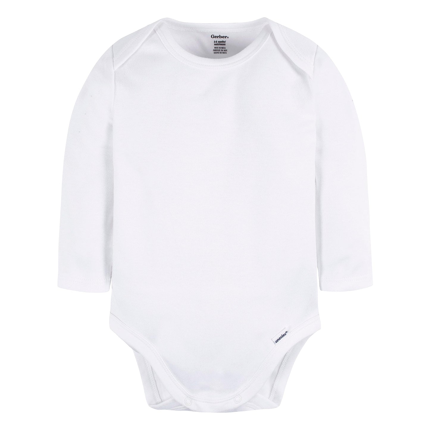 Gerber Unisex Baby Long Sleeve Solid Onesies Multi-Pack Interlock 180 Gsm, White