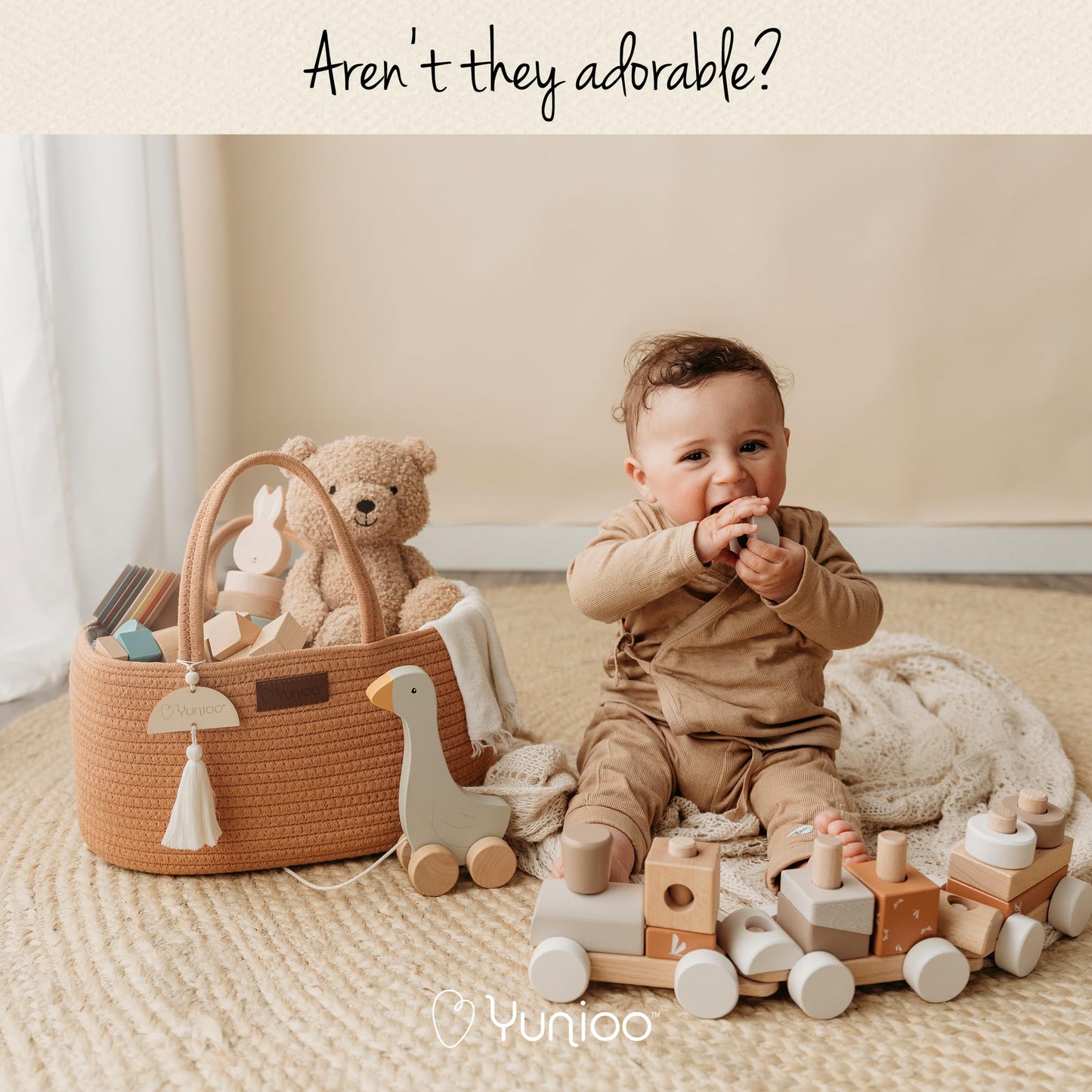 Yunioo Diaper Caddy Organizer, Boho Diaper Bag Tote For Changing Table Necessities And Baby Essentials Must Haves For Newborn, C