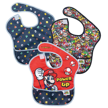 Bumkins Nintendo Bibs For Girl Or Boy, Superbib Baby And Toddler 6-24 Months, Essential Must Have For Eating, Feeding, Baby Led