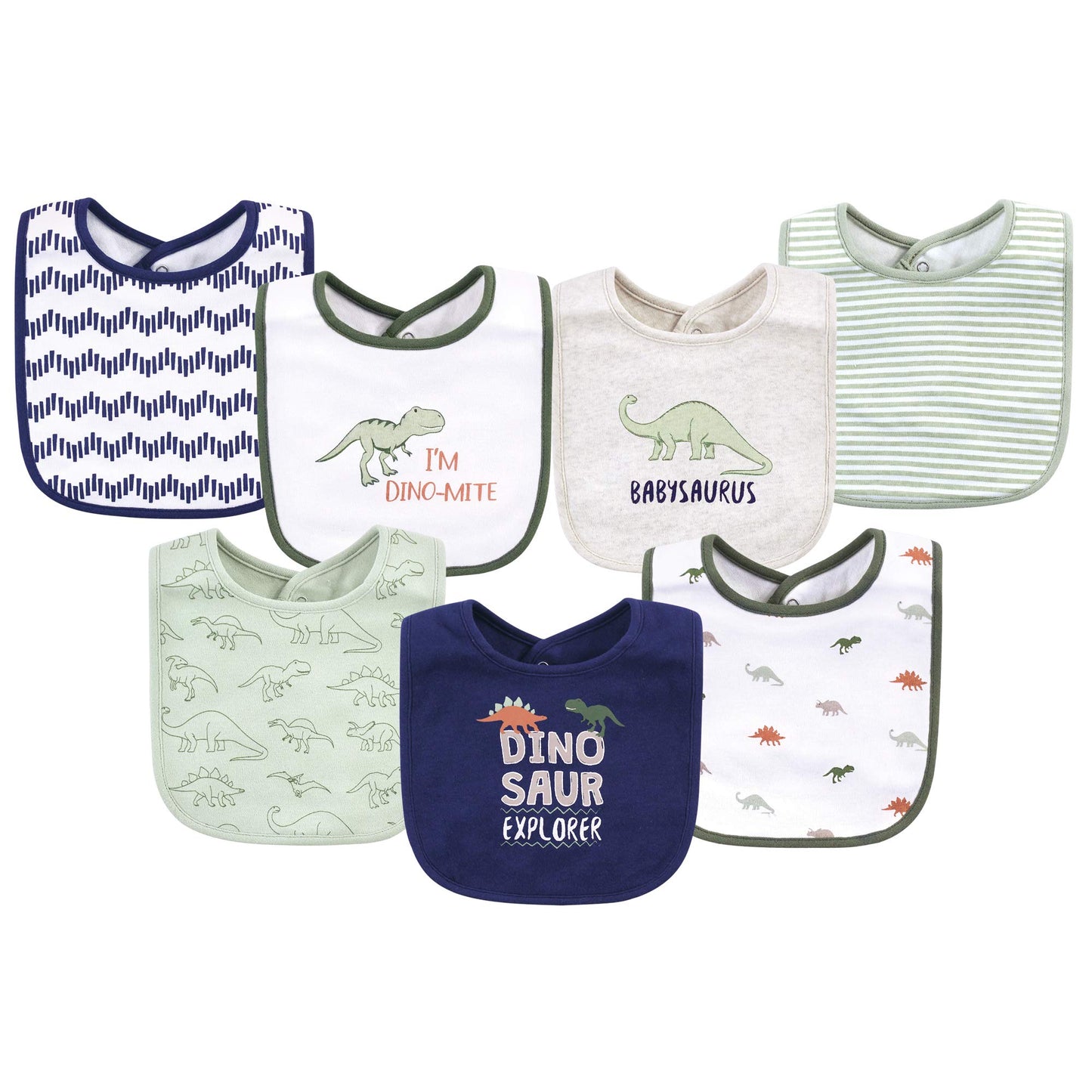 Hudson Baby Unisex Baby Cotton Bibs, Dinosaur Explorer, One Size